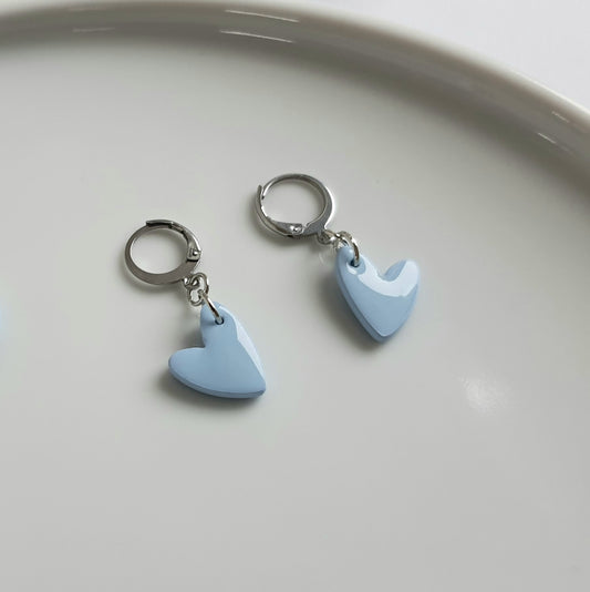 Light blue heart earrings