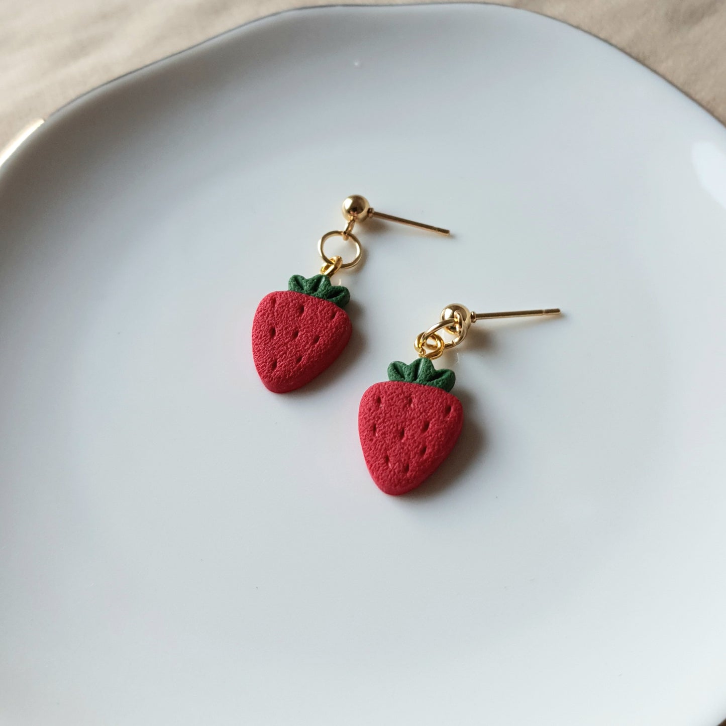 Strawberry dangle earrings