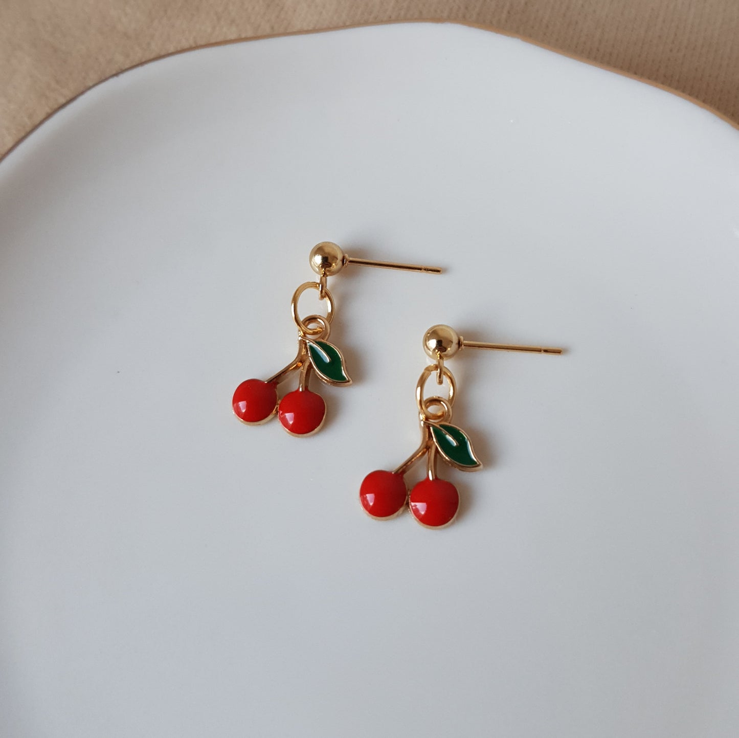 Cherries dangle earrings