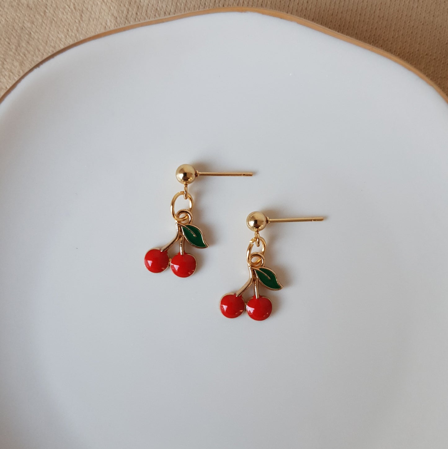 Cherries dangle earrings