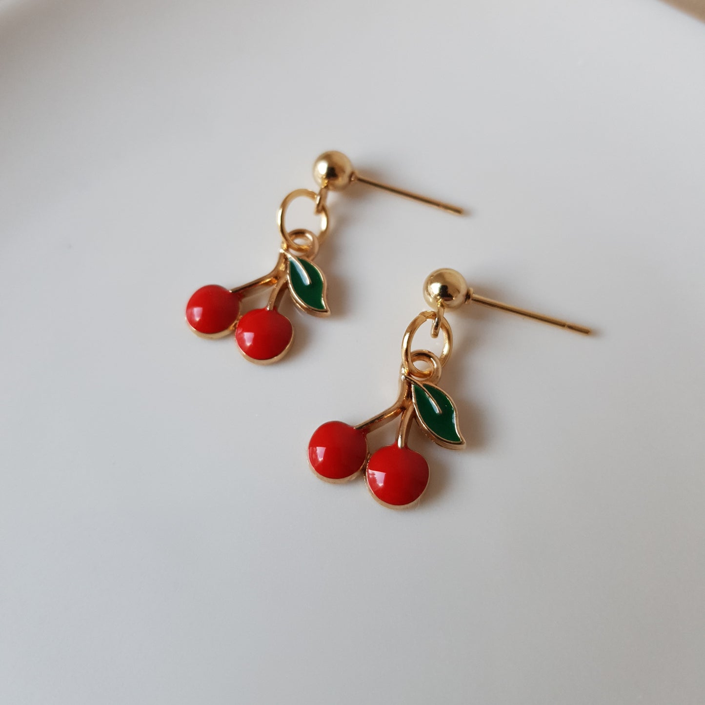 Cherries dangle earrings
