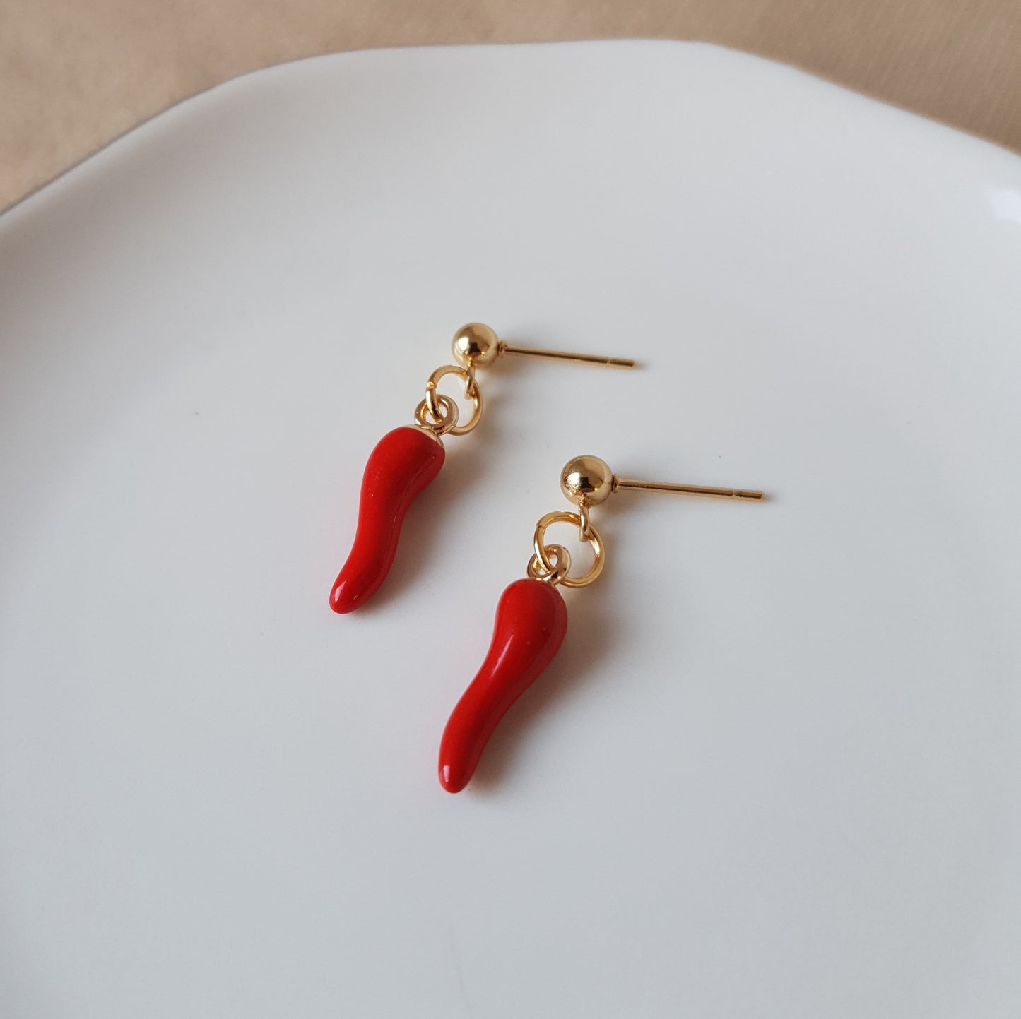 Chilli dangle earrings