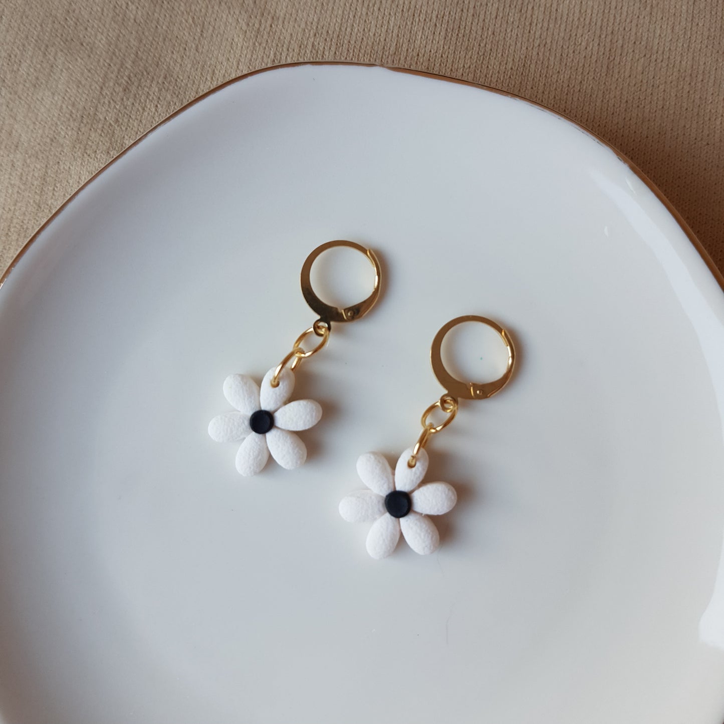 White flowers on hoops