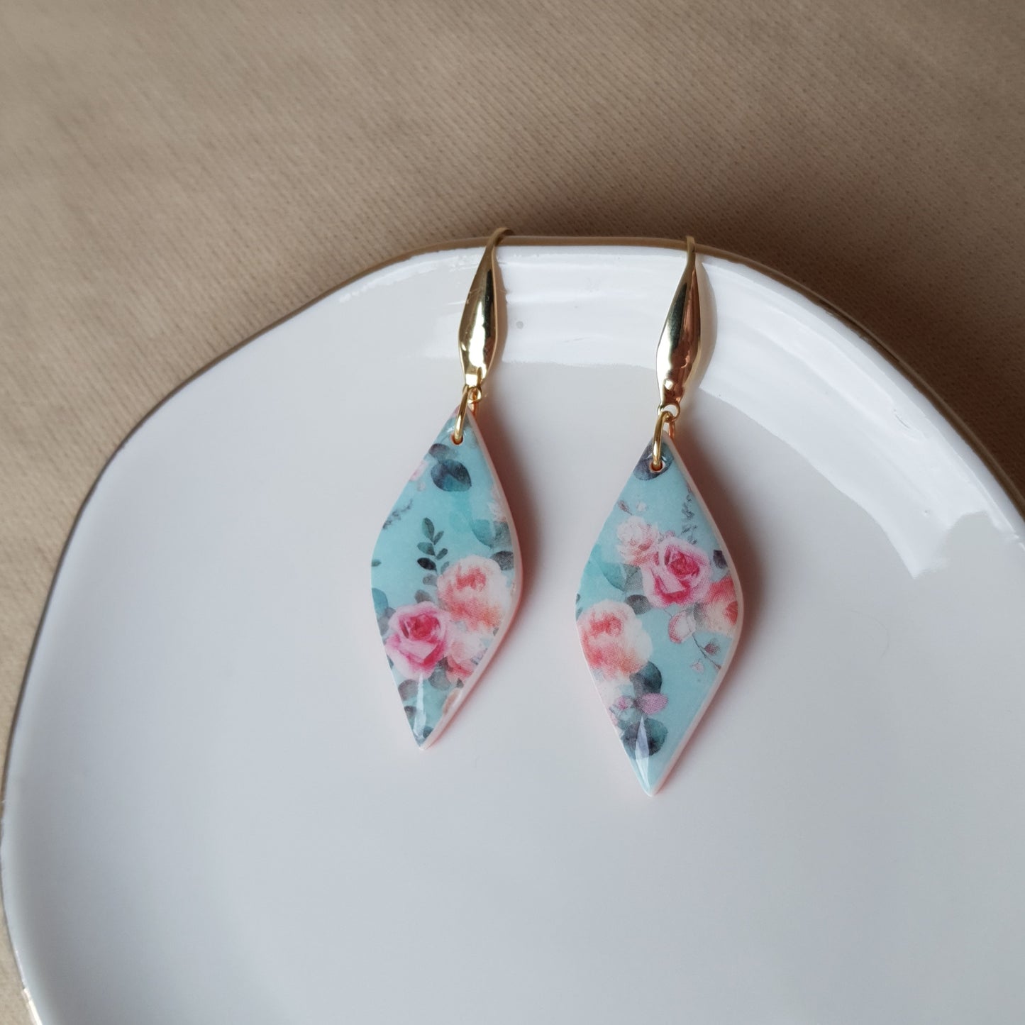 Romantic floral dangle earrings