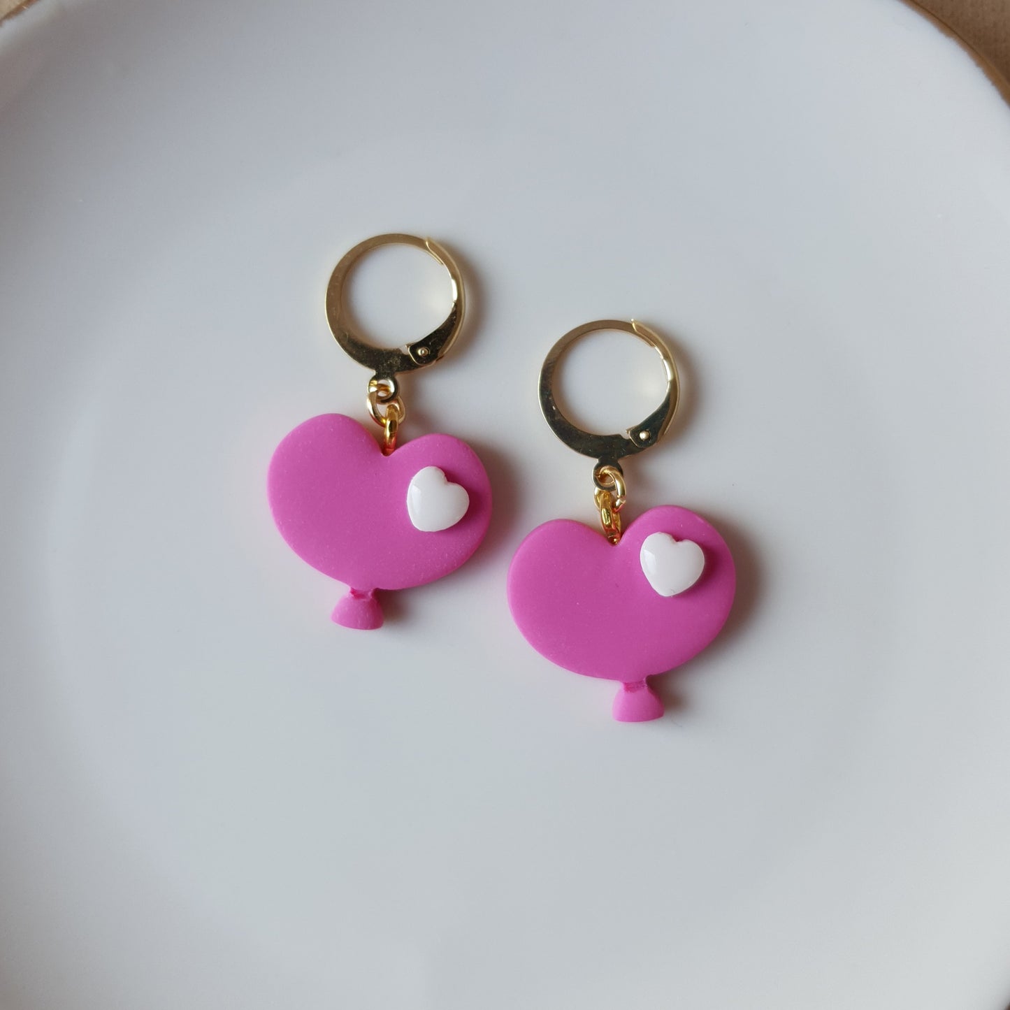 Pink baloon dangle earrings