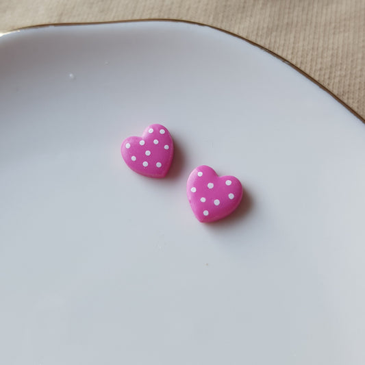 Cute spotted pink hearts