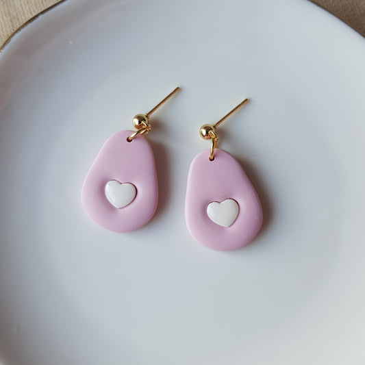 Heart avocado earrings