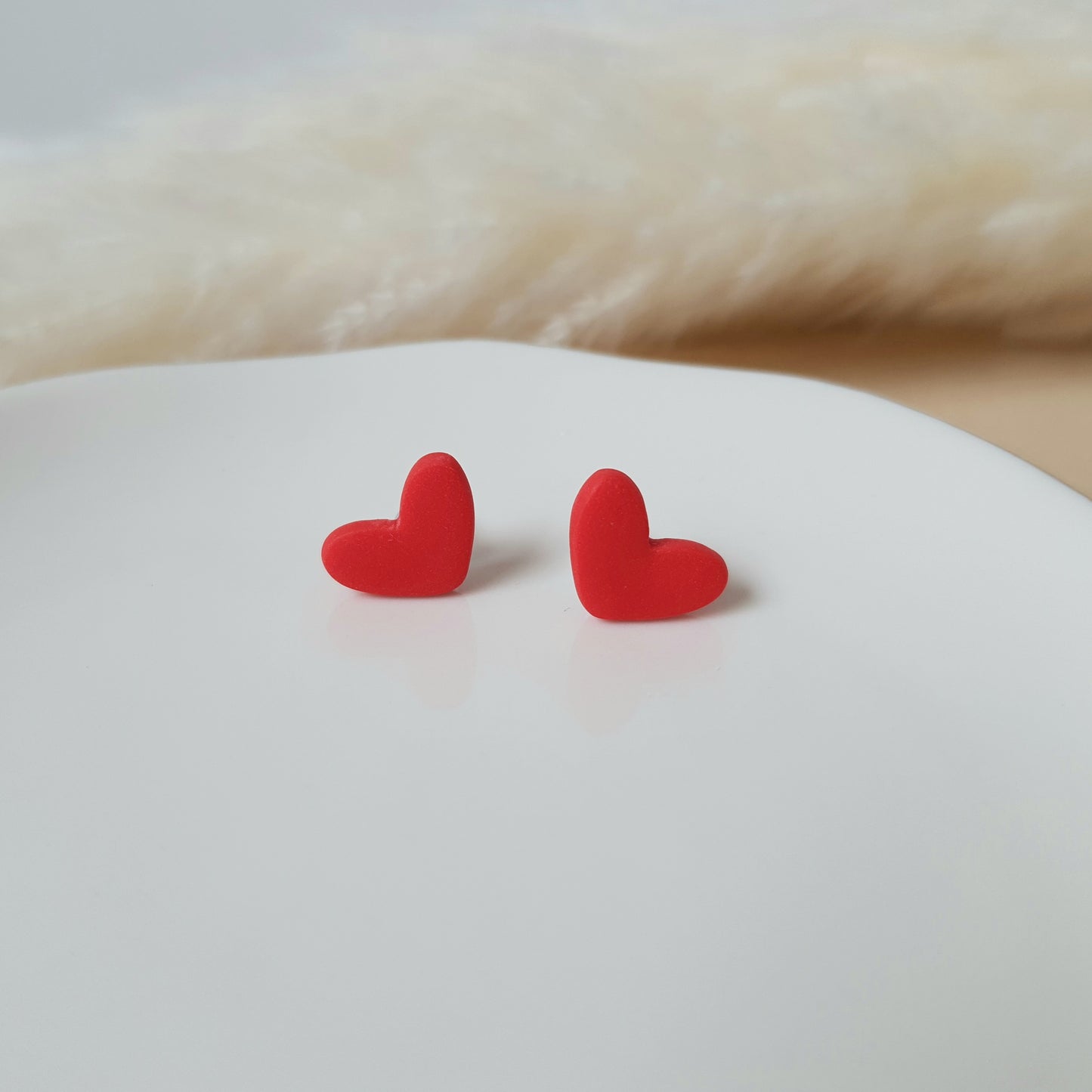 Cute red heart earrings