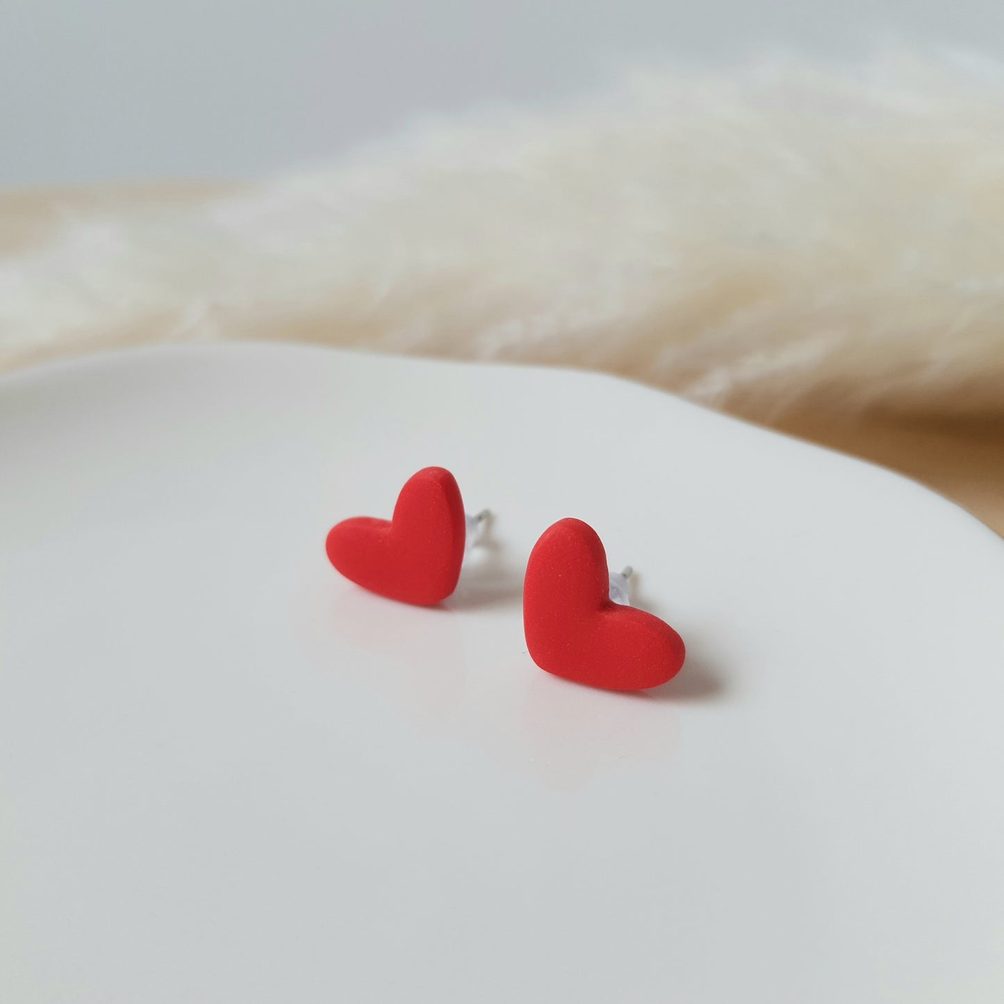 Cute red heart earrings