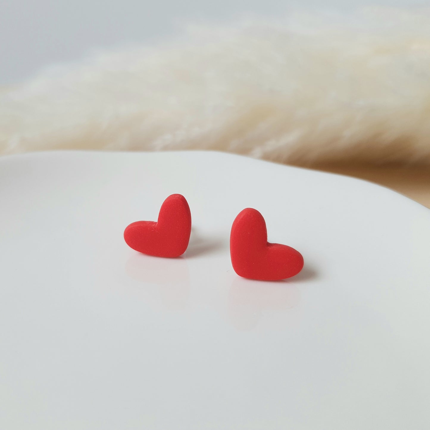 Cute red heart earrings