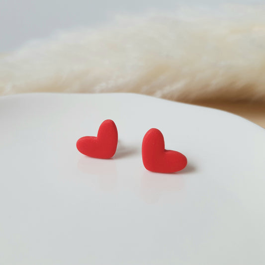 Cute red heart earrings