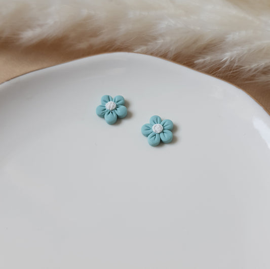 Mini blue flower earrings