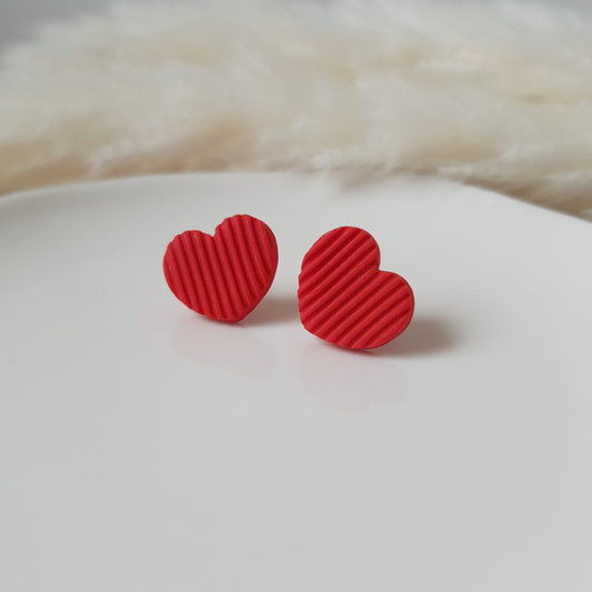 Red textured hearts