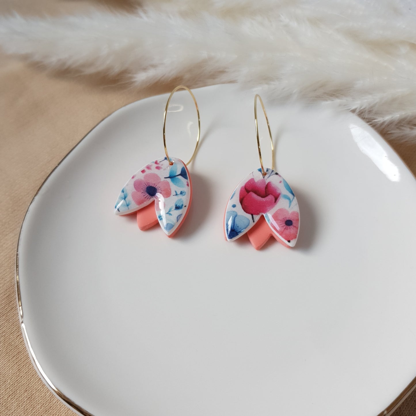 Floral tulip hoops