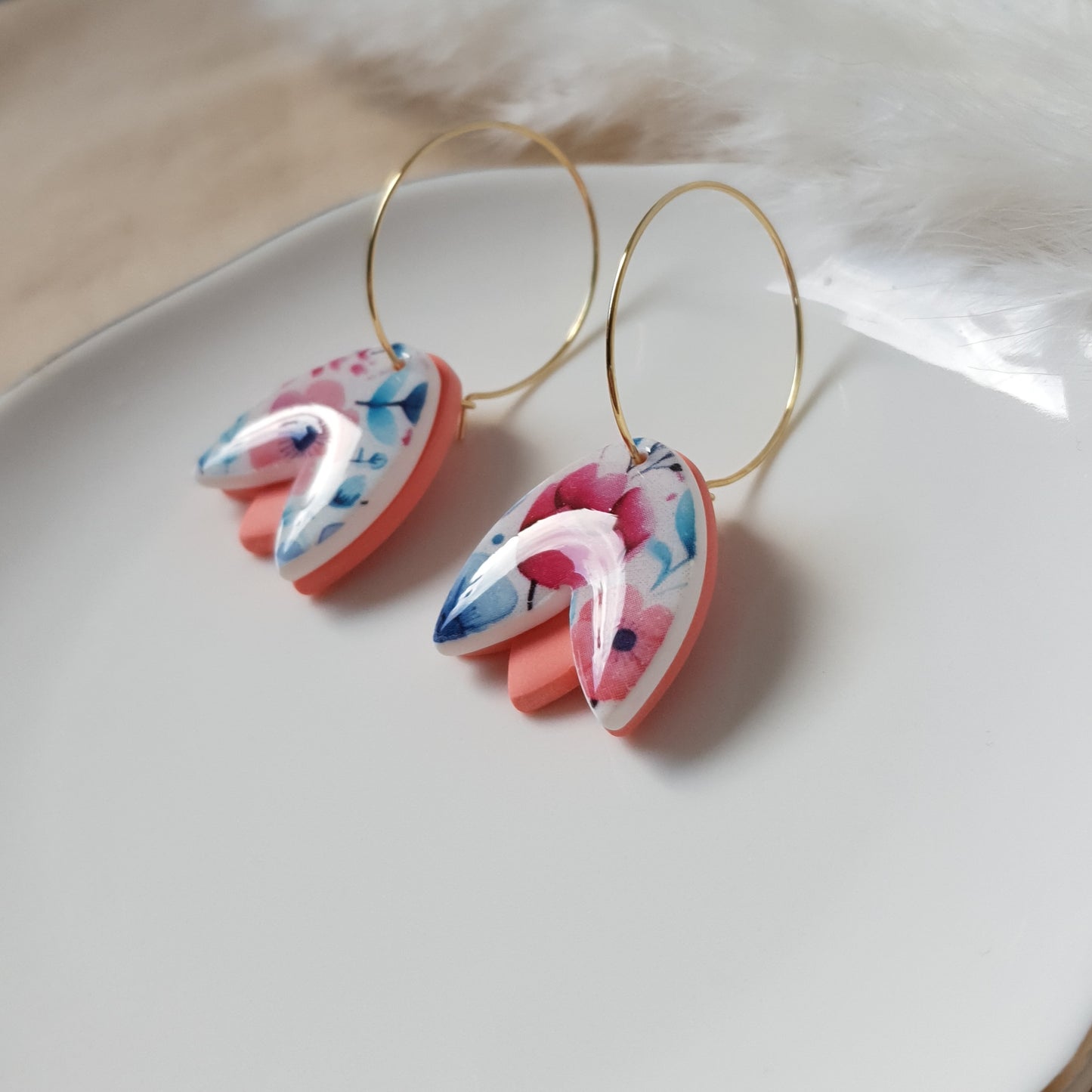 Floral tulip hoops