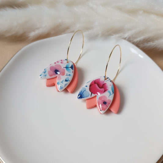 Floral tulip hoops