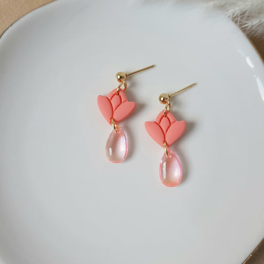 Flower drop earrings