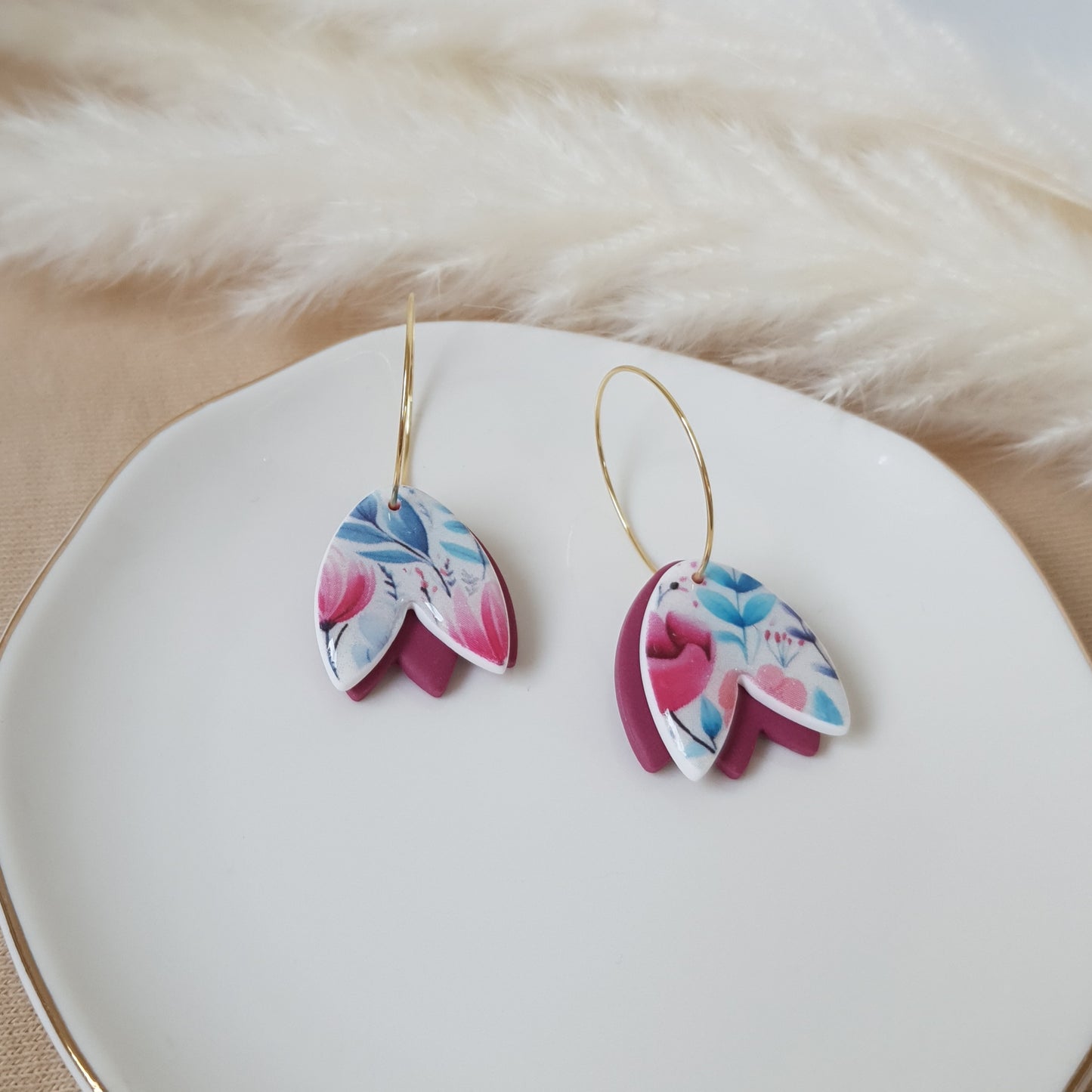 Floral and purple tulips