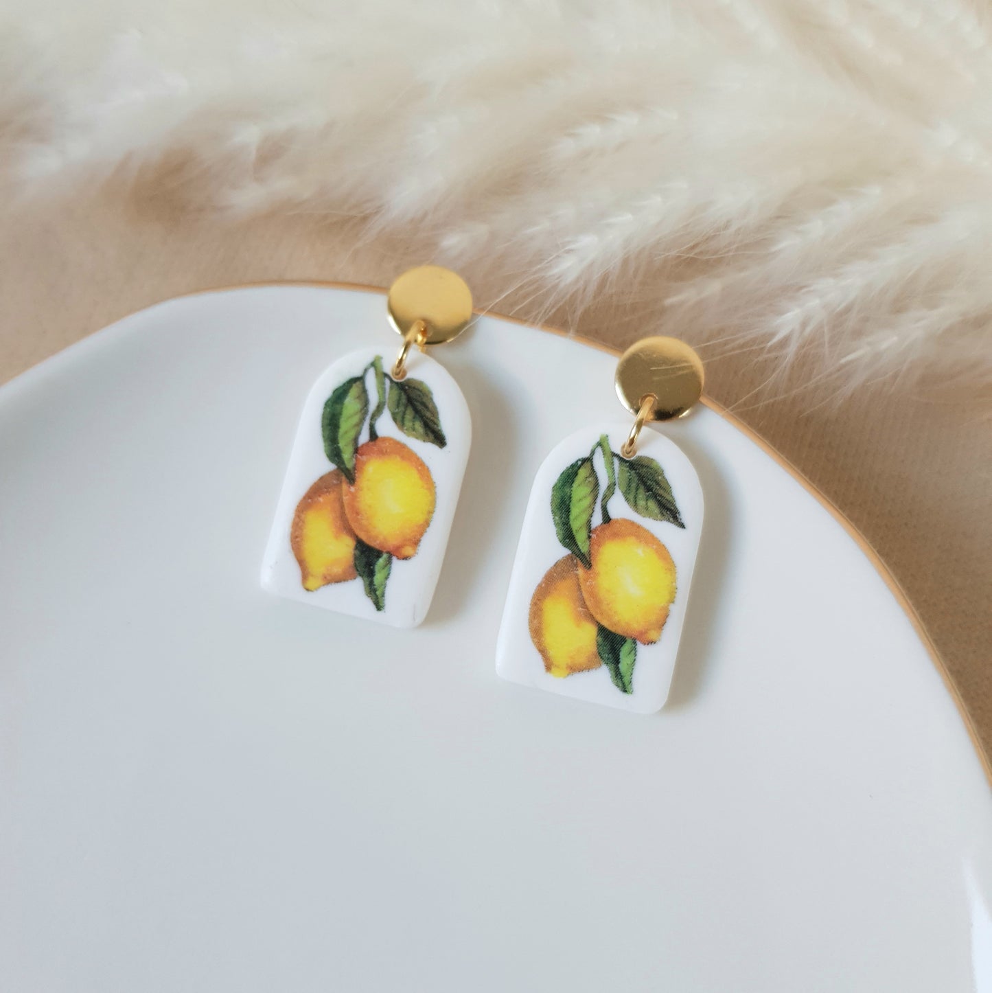 Lemon arch earrings