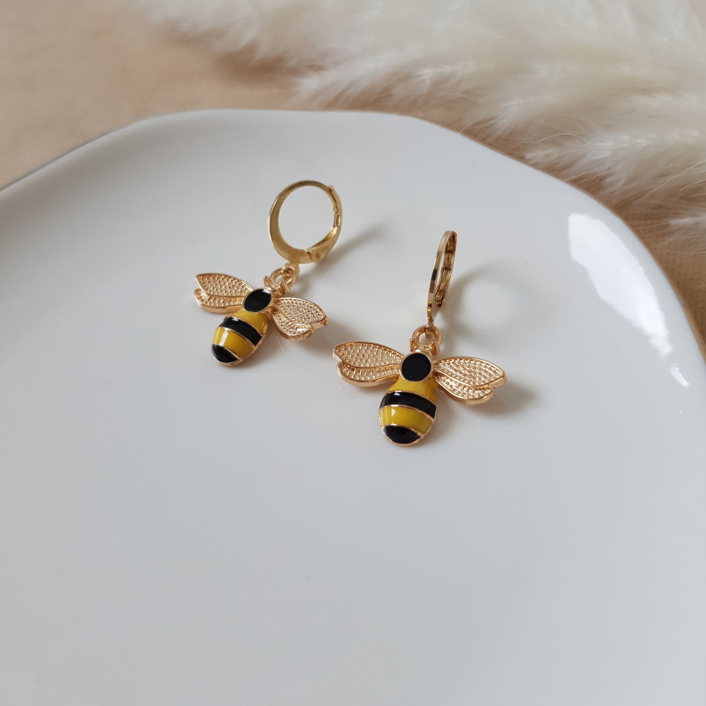 Bee hoop earrings