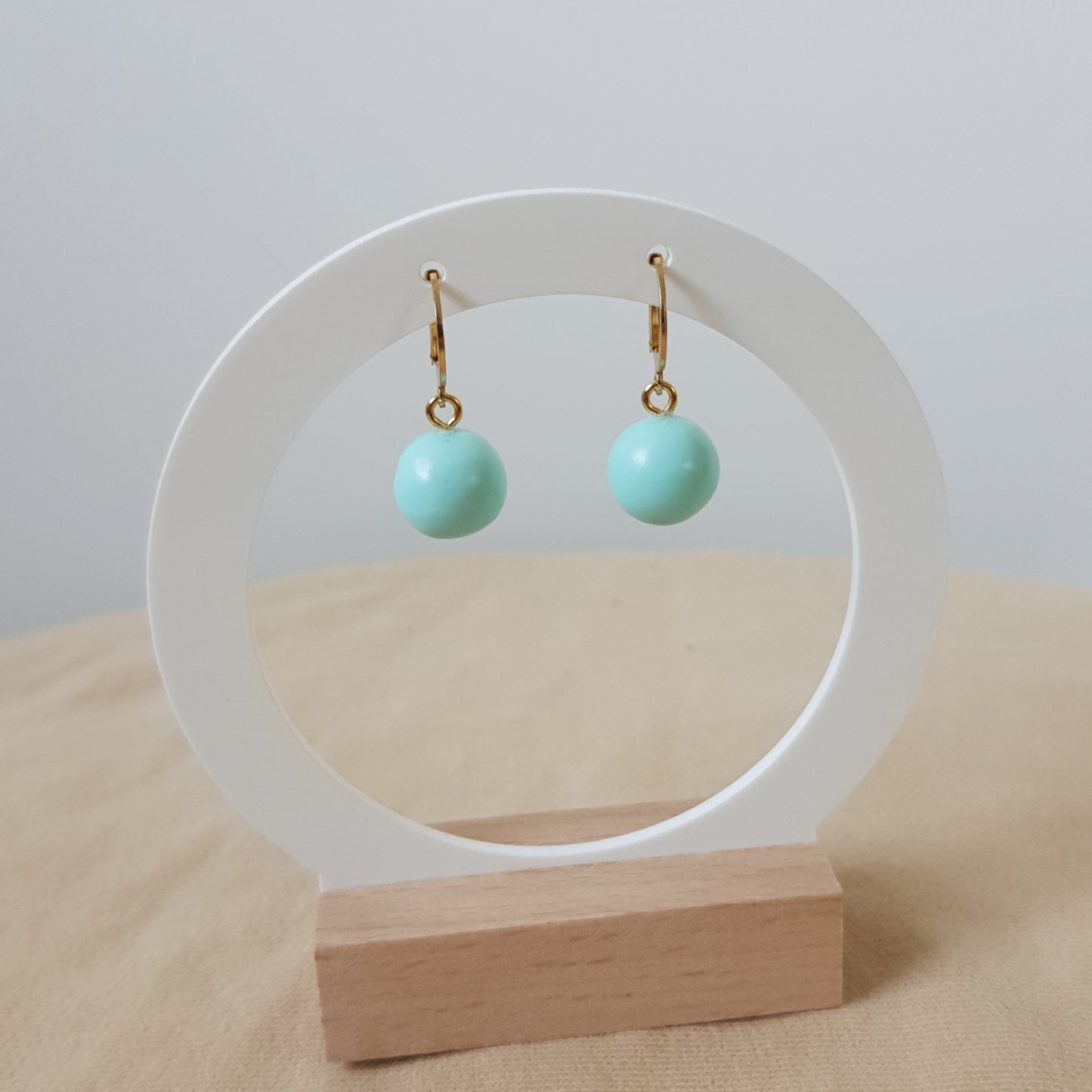 Minty bead earrings