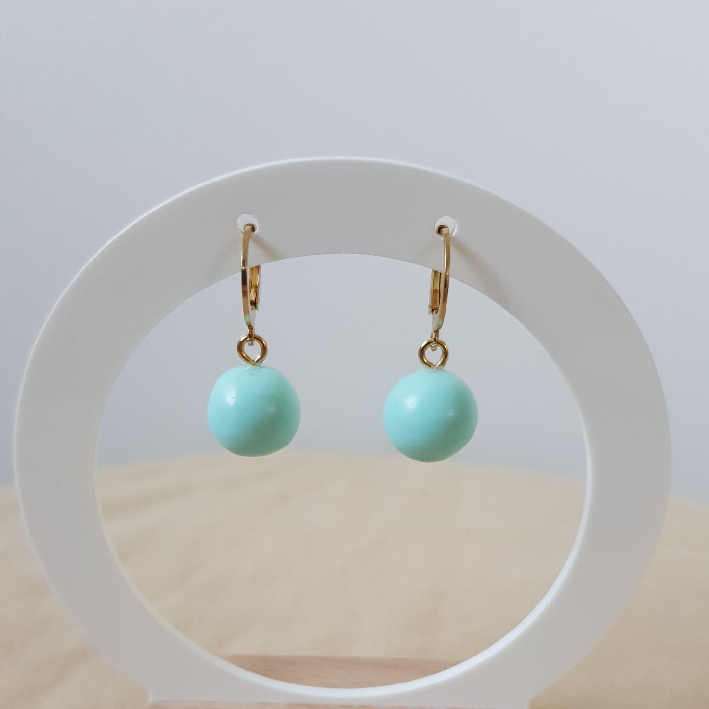 Minty bead earrings