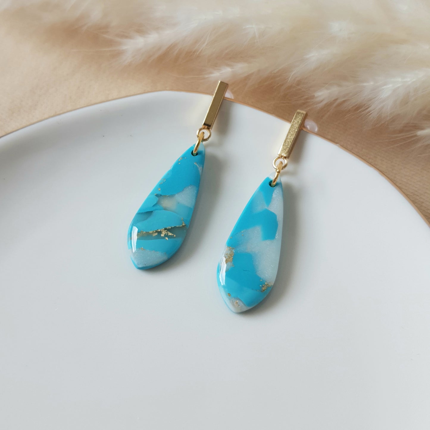 Turquoise and pearl drops