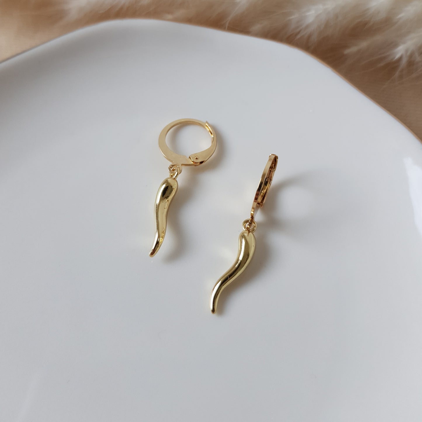 Golden chilli earrings