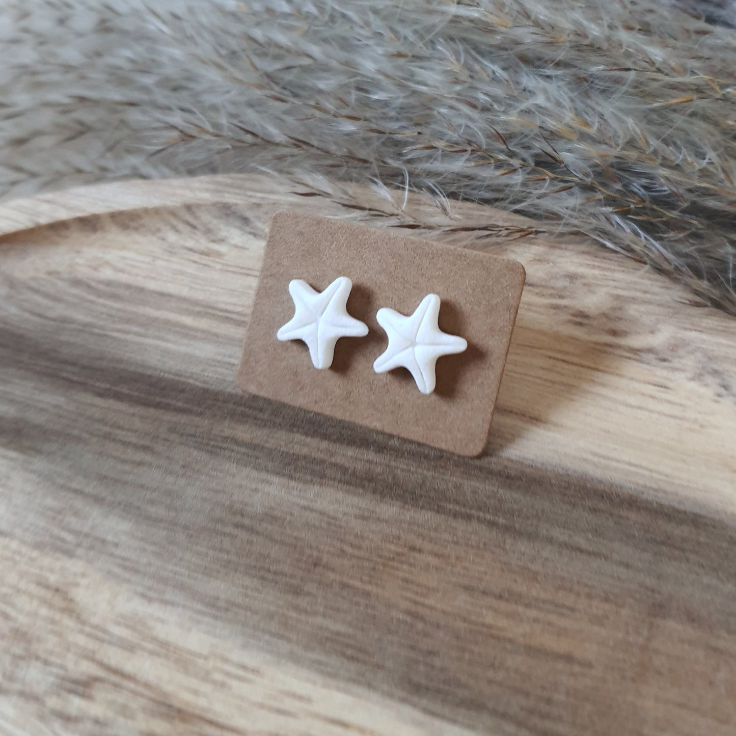 Elegant white sea star studs