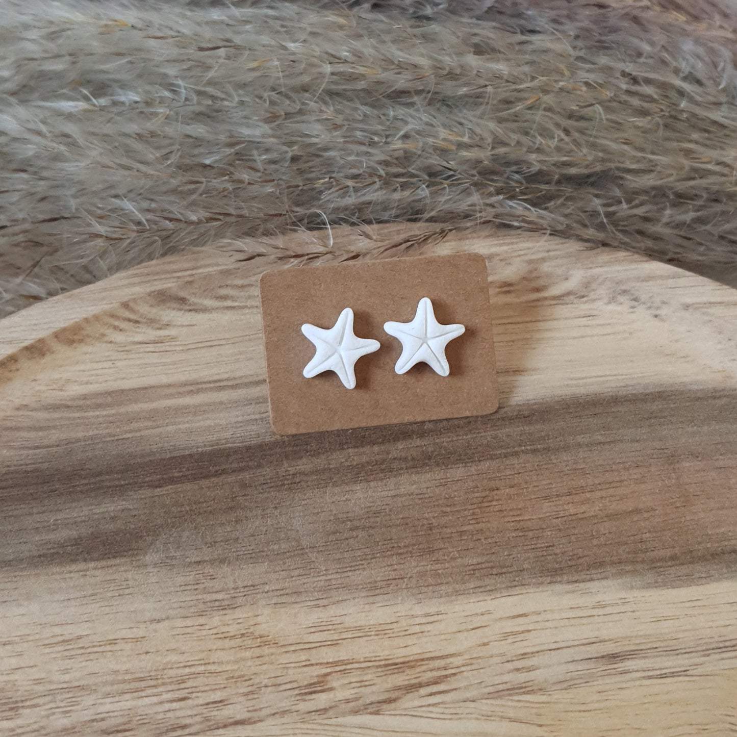 Elegant white sea star studs