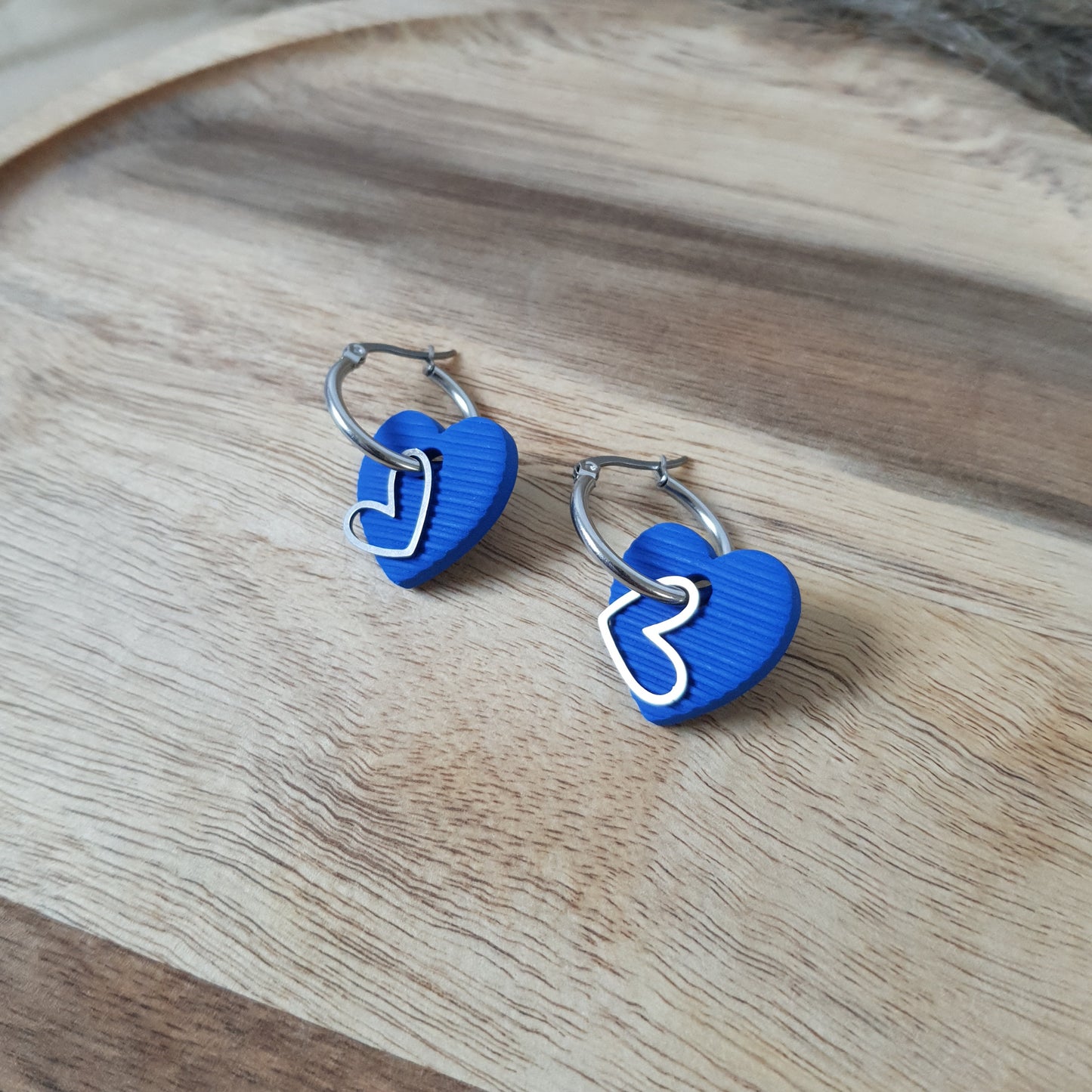 Blue heart hoops