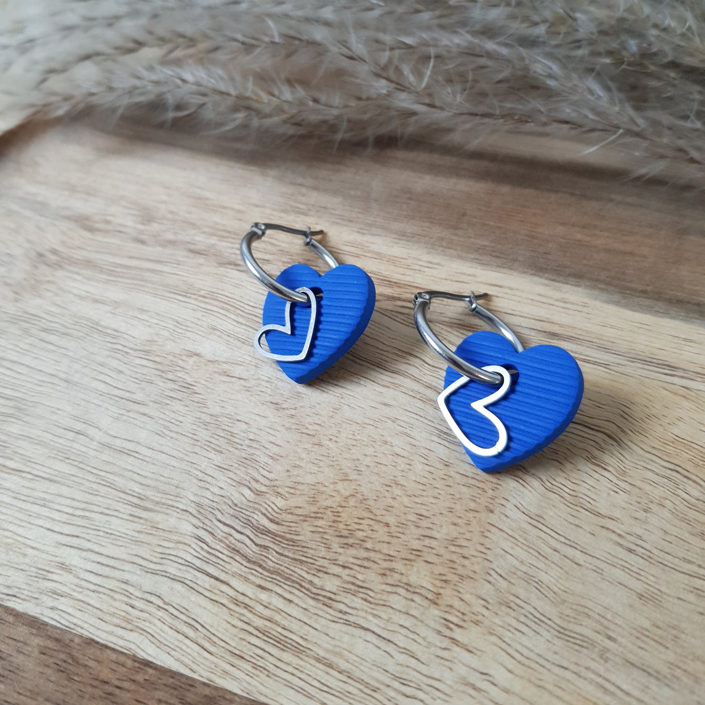 Blue heart hoops