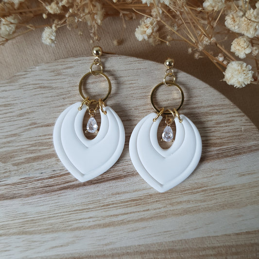 Elegant white dangle earrings