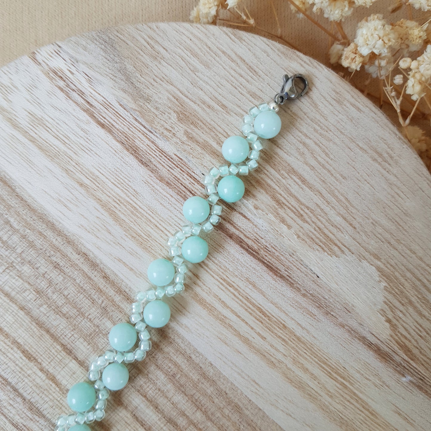 Mint moon bracelet
