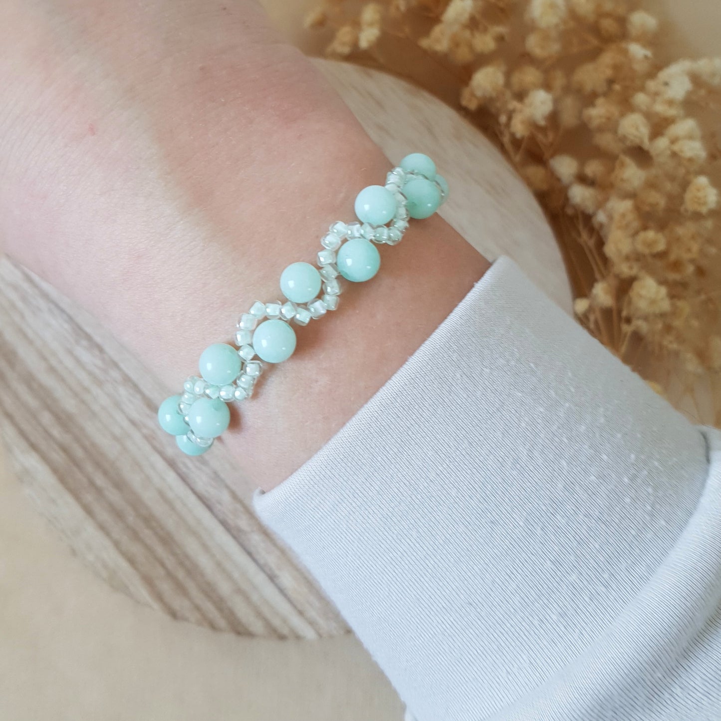 Mint moon bracelet