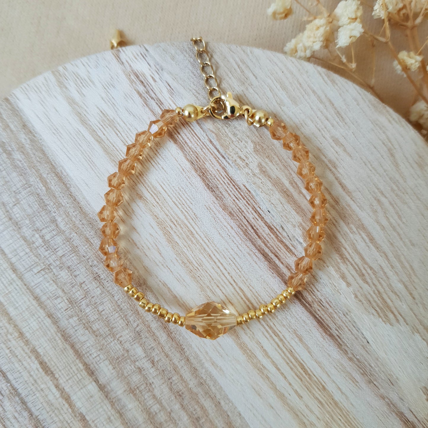 Gold mini crystal bracelet