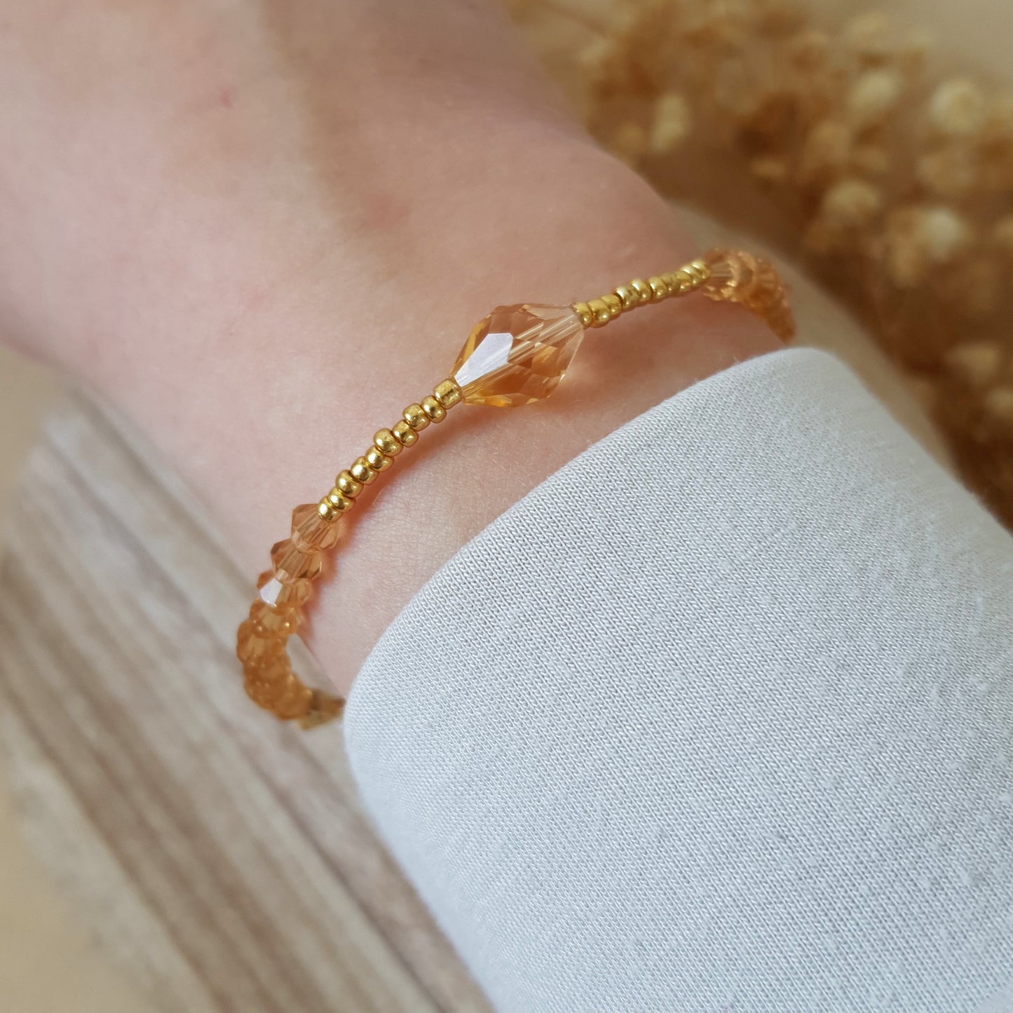 Gold mini crystal bracelet