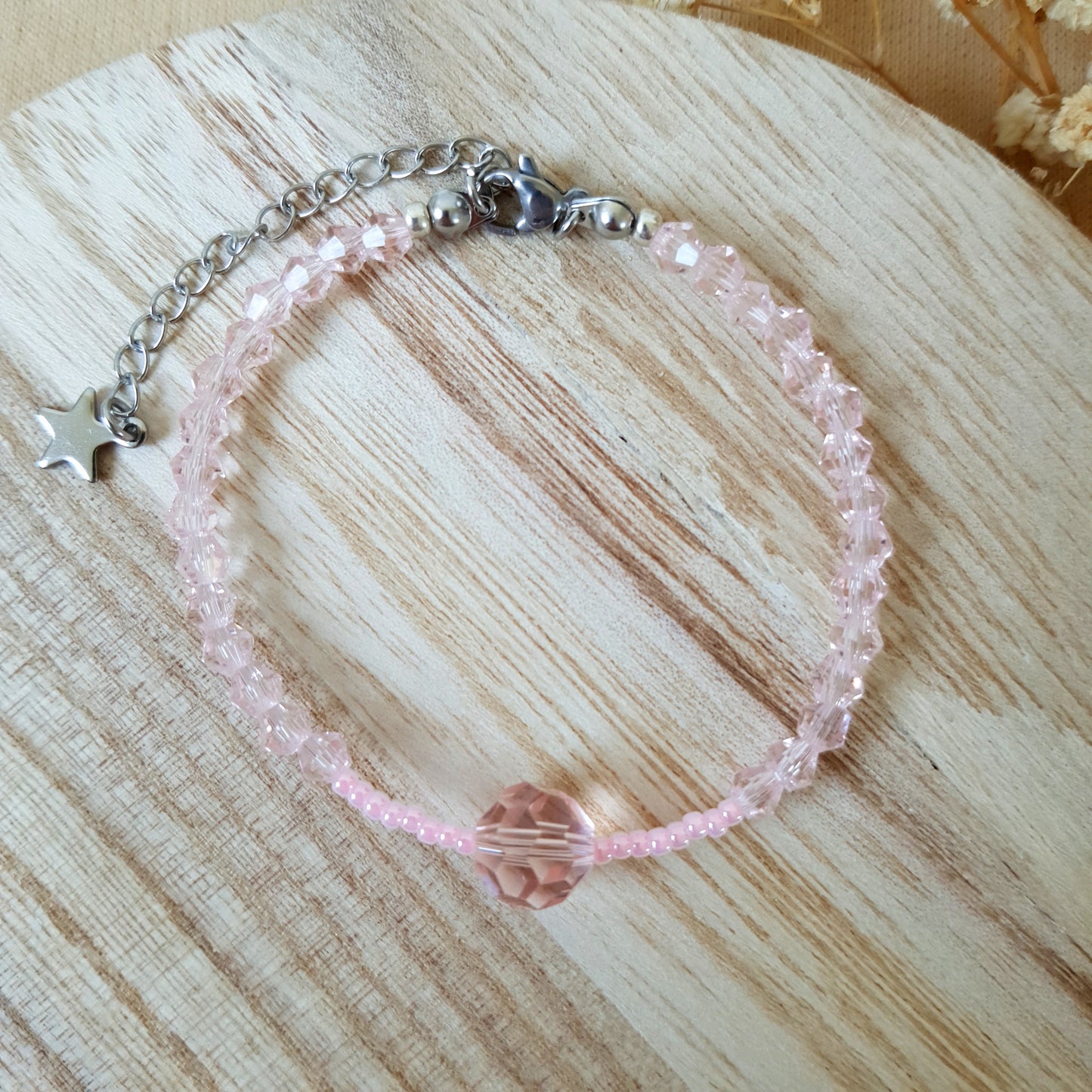 Pink mini crystal bracelet