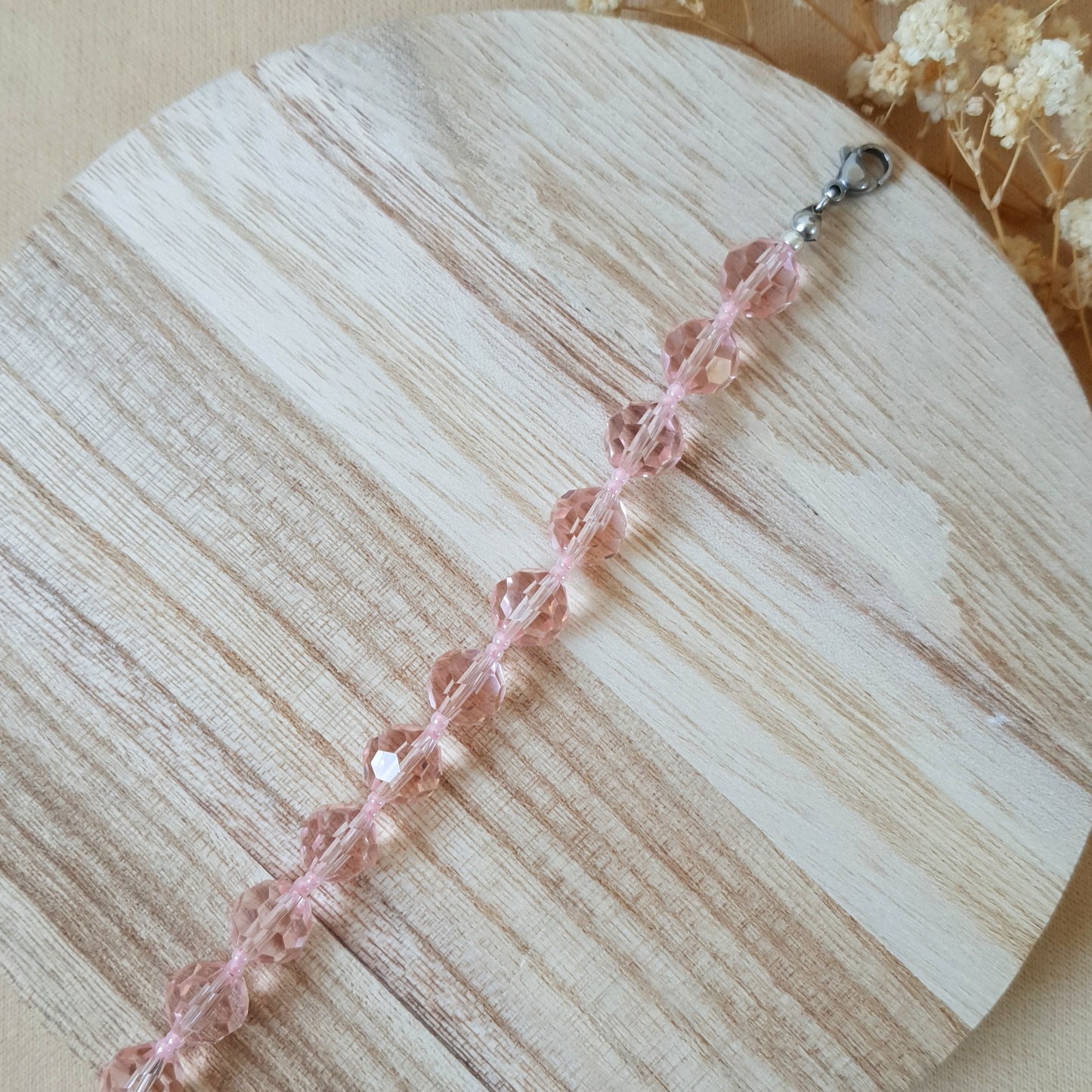 Pink crystal bracelet