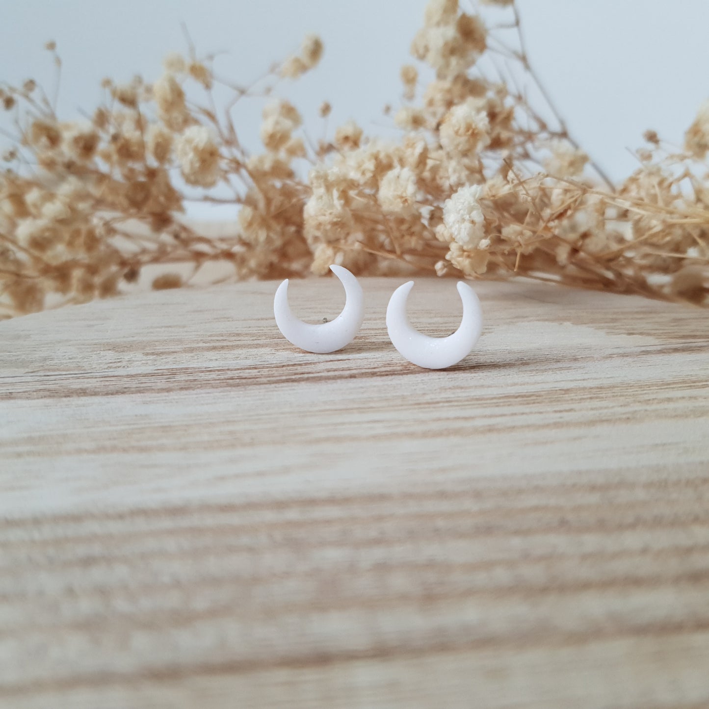 Moon stud earrings