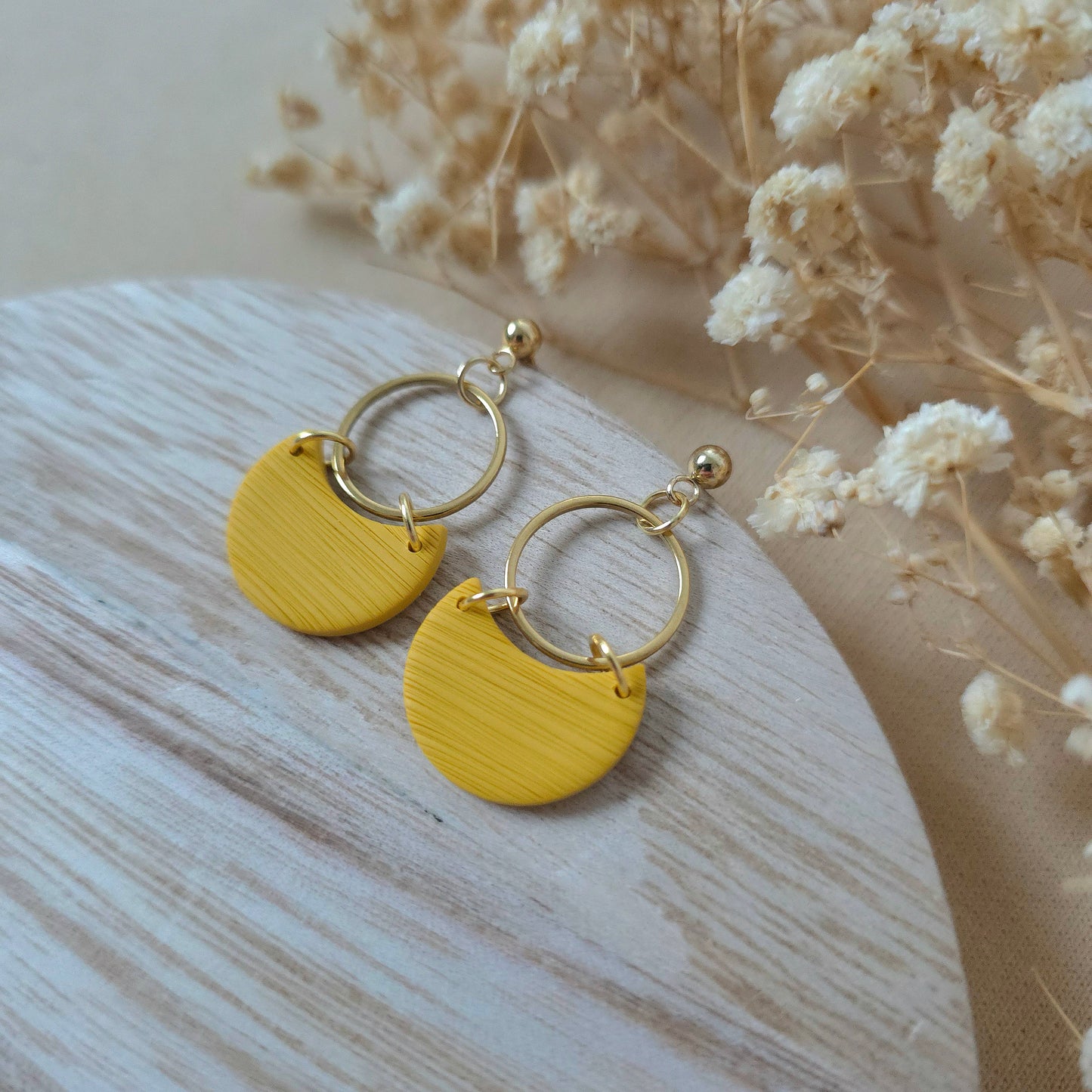 Yellow sunny dangle earrings