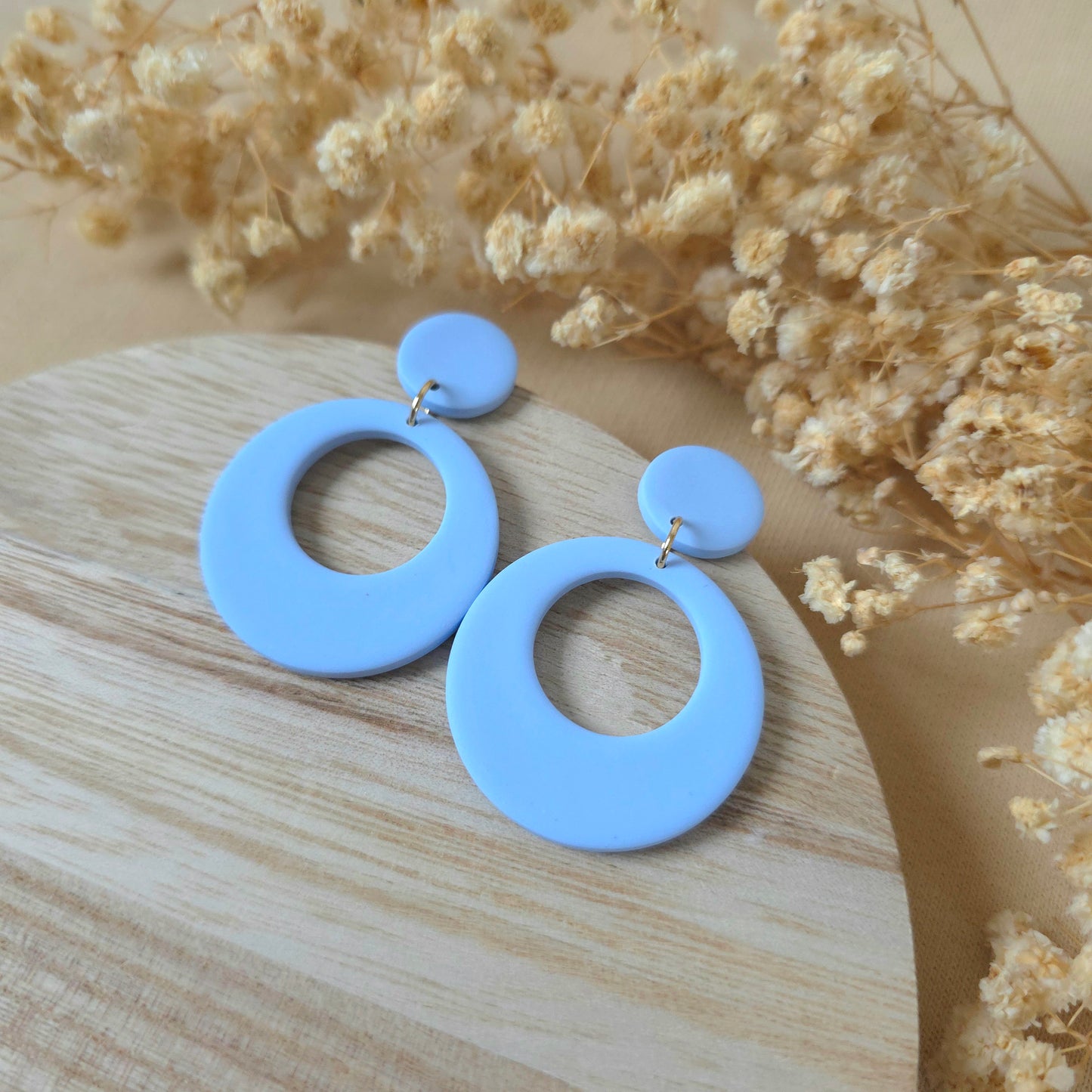 Modri retro viseči uhani