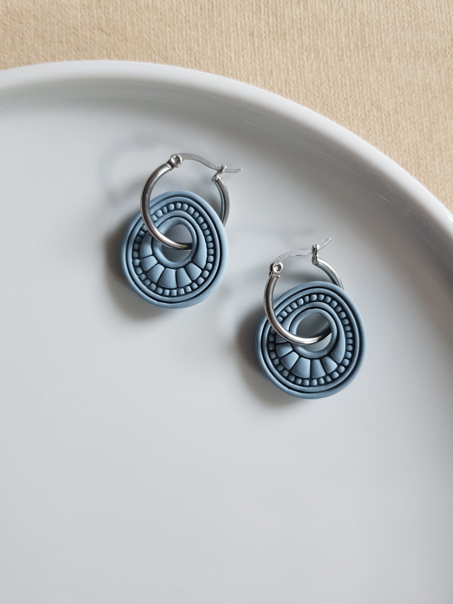 Blue boho charm earrings