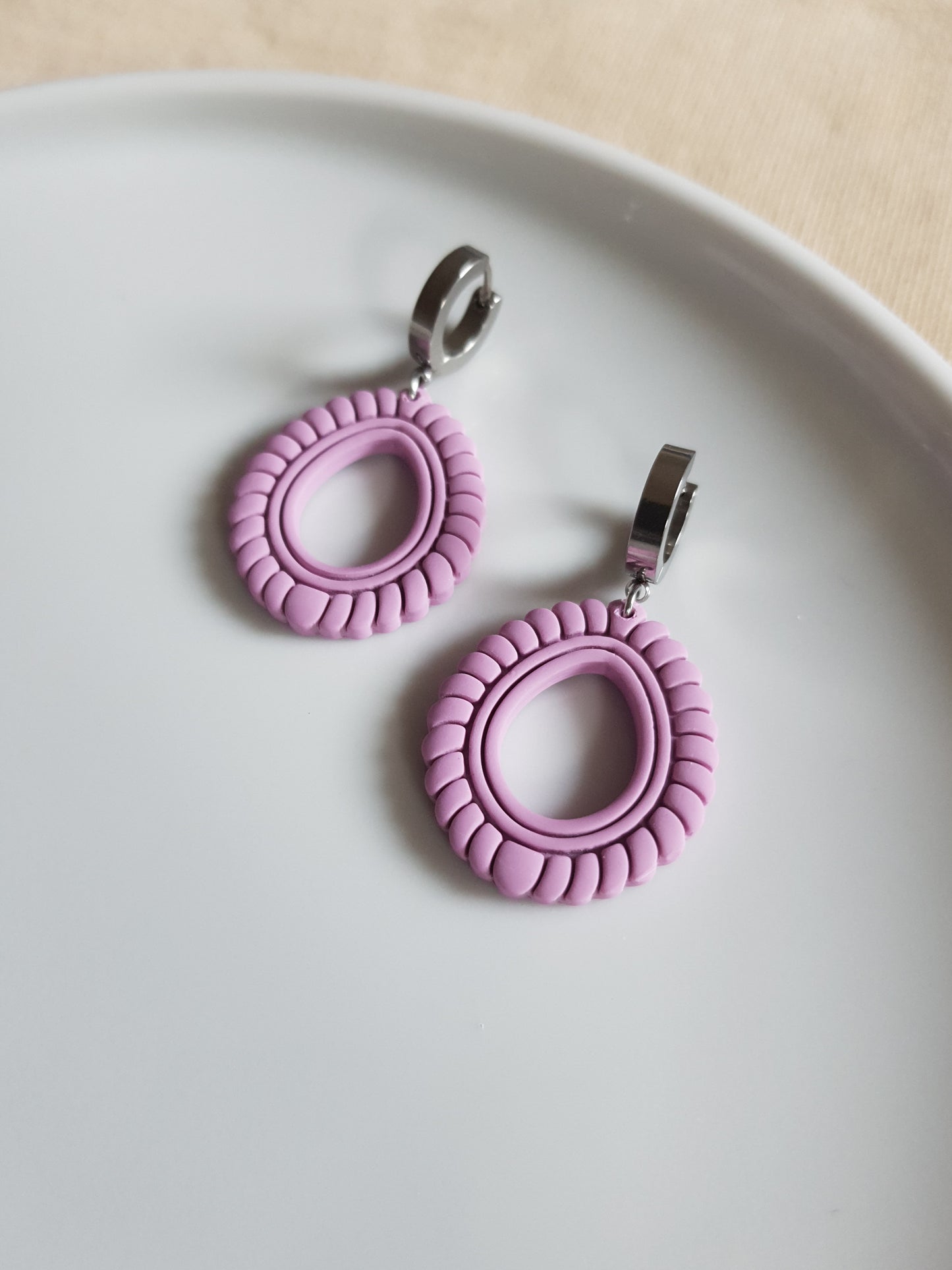 Purple boho earrings