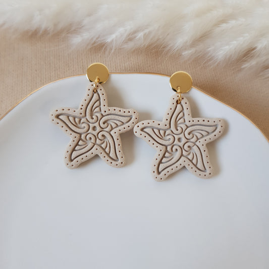 Sandy sea star dangle earrings