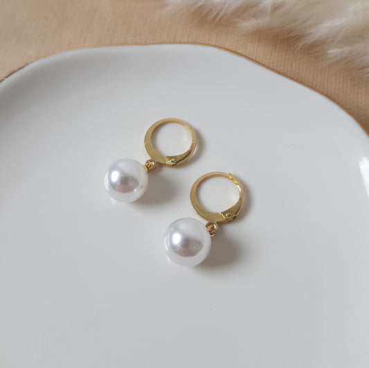 Pearl hoop earrings