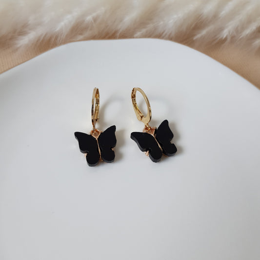 Black butterfly earrings