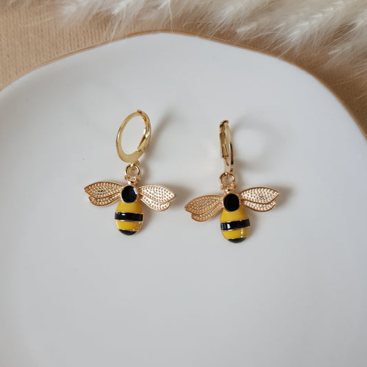 Bee hoop earrings