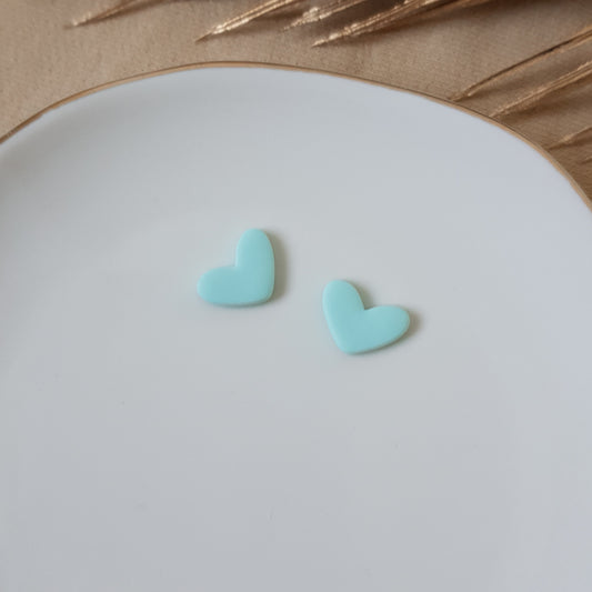 Cute minty heart studs
