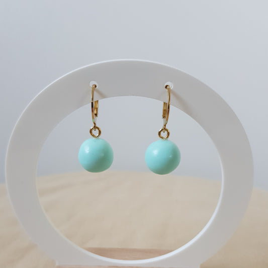 Minty bead earrings